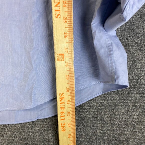 Falcon Bay Dress Shirt 18.5 35-35 Big Men's Long Sleeve Blue Polyester Blend - Picture 5 of 7